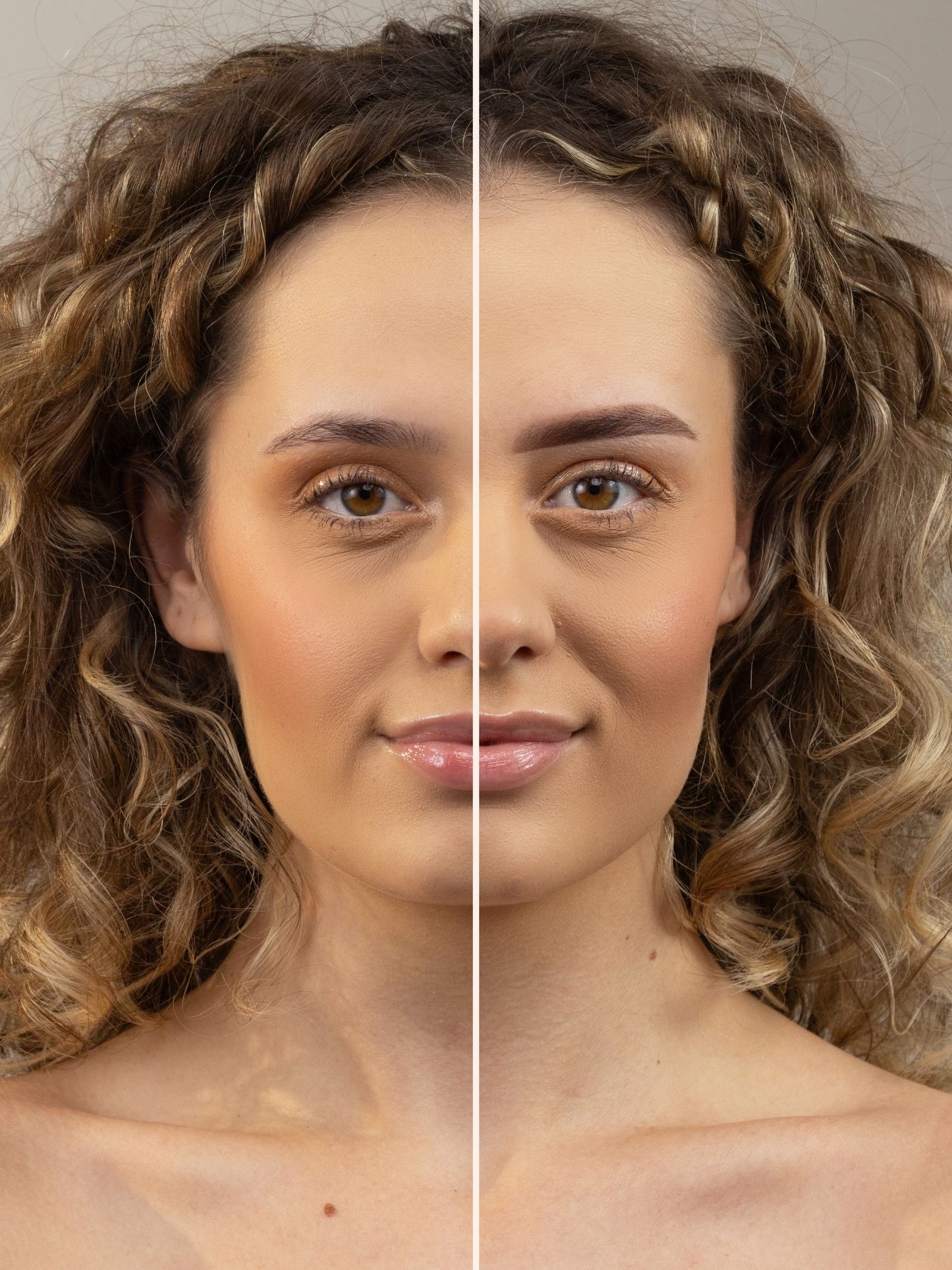 Liquid dye warm brown on model