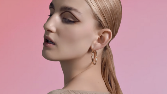 Eyebrow model with jewelry